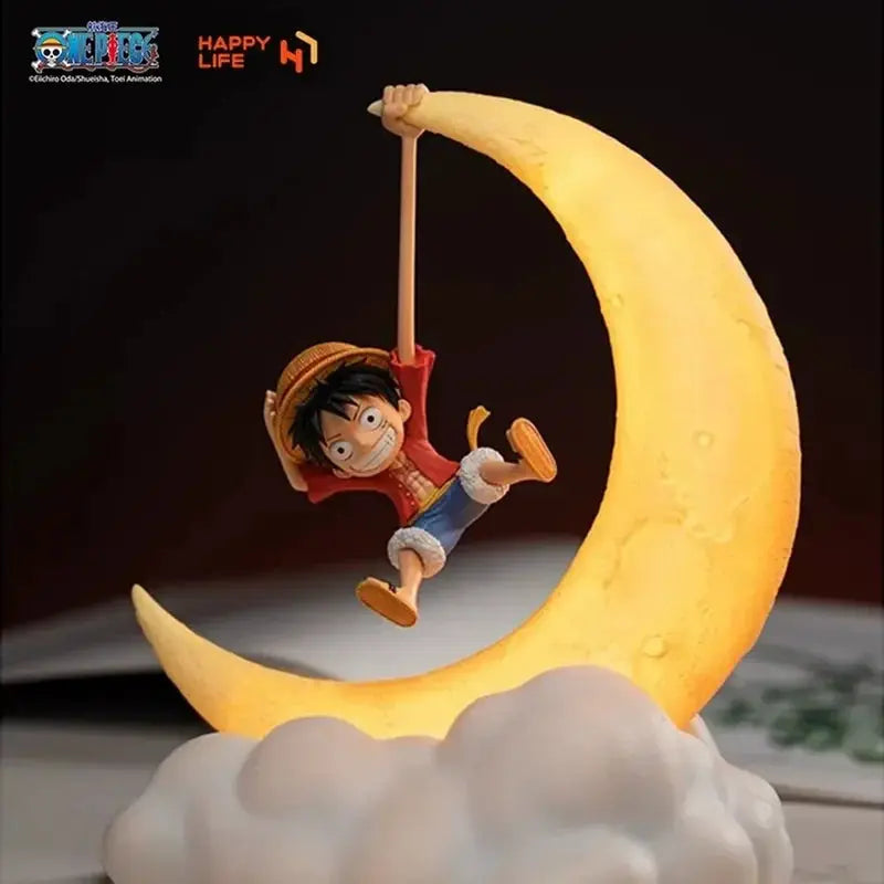 One Piece Luffy Night Light Anime Peripheral Desktop Decoration Magnetic Control Moon Lamp Children Funny Holiday Gifts
