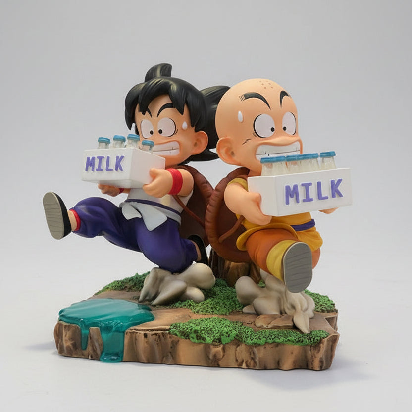 15CM Dragon Ball Anime Figure Son Goku et Krillin lait livraison modèle figurines d'action périphérie poupée PVC modèle cadeaux jouets GEAR GLOW