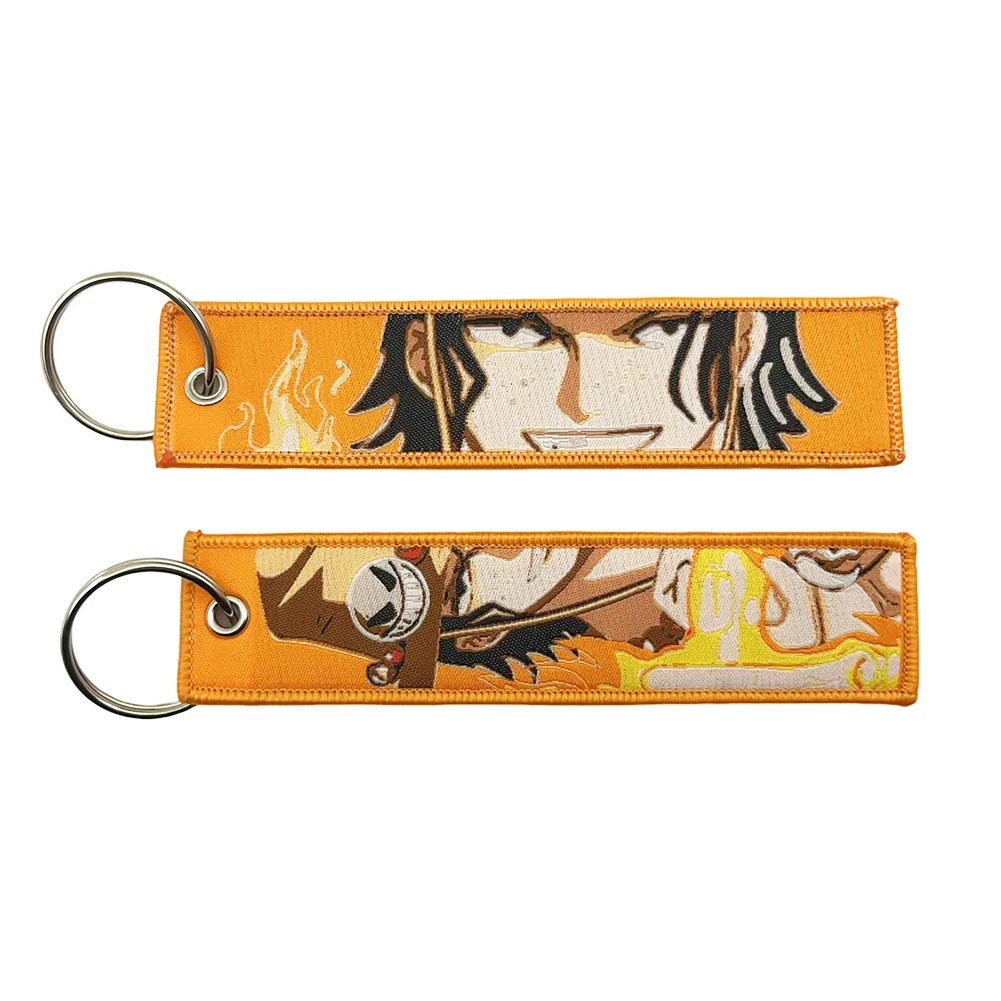 Porte-clés Anime une pièce avec mignon Jet Manga brodé, étiquette de clé à la mode pour accessoire de bijoux, porte-anneau, cadeau pour les Fans d'anime GEAR GLOW