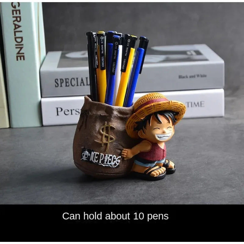 Bandai une pièce Luffy Anime périphérique de grande valeur dessin animé mignon grande capacité porte-stylo décoration bureau apprentissage universel GEAR GLOW