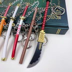 Mini épée de la série Roronoa Zoro, 9cm, avec chaîne Anti-perte, périphériques d'anime OP, Basil Hawkins, porte-clés en métal, cadeau pour les Fans GEAR GLOW