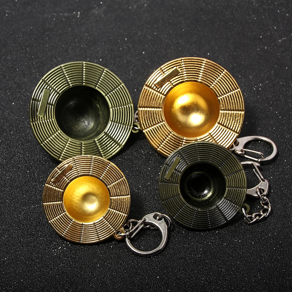 Porte-clés une pièce en forme de chapeau de paille, pendentif en métal pour Fans, adapté aux jeux de rôle, accessoires bijoux GEAR GLOW