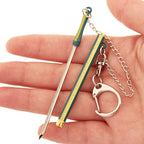 Mini épée de la série Roronoa Zoro, 9cm, avec chaîne Anti-perte, périphériques d'anime OP, Basil Hawkins, porte-clés en métal, cadeau pour les Fans GEAR GLOW