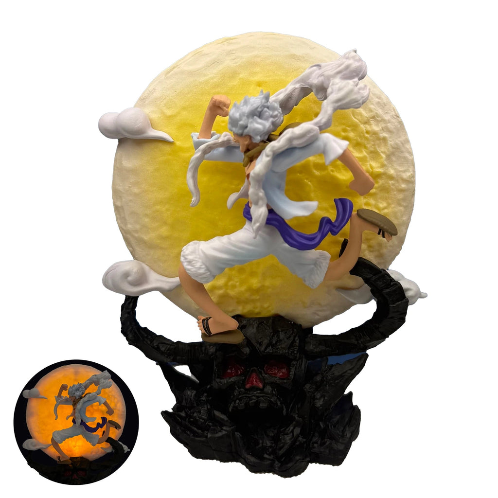 Figurine d'anime One Piece de 12 cm, fée de la lune Nika Monkey D Luffy Gear 5 avec lumière lunaire, figurine d'action, modèle de collection, jouets GEAR GLOW