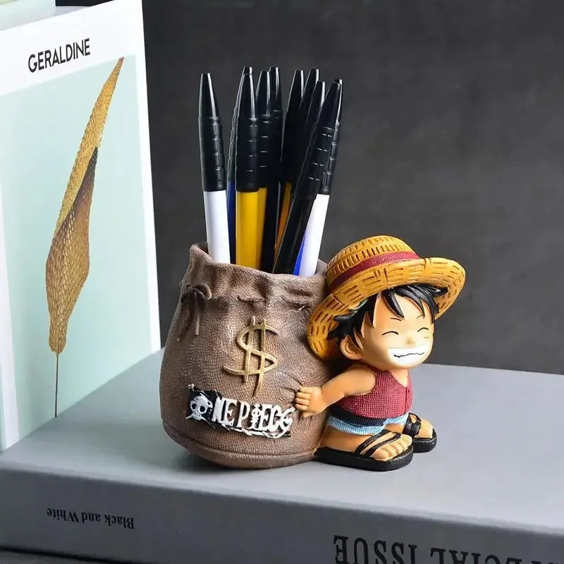 Bandai une pièce Luffy Anime périphérique de grande valeur dessin animé mignon grande capacité porte-stylo décoration bureau apprentissage universel GEAR GLOW