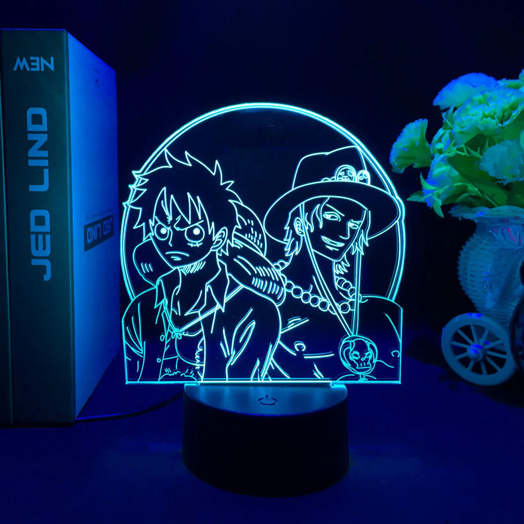 Anime une pièce voulait carte figurines d'action singe D Luffy Led acrylique support veilleuse pour enfants enfant Cool cadeau d'anniversaire GEAR GLOW
