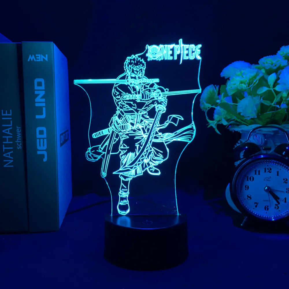 Anime une pièce voulait carte figurines d'action singe D Luffy Led acrylique support veilleuse pour enfants enfant Cool cadeau d'anniversaire GEAR GLOW