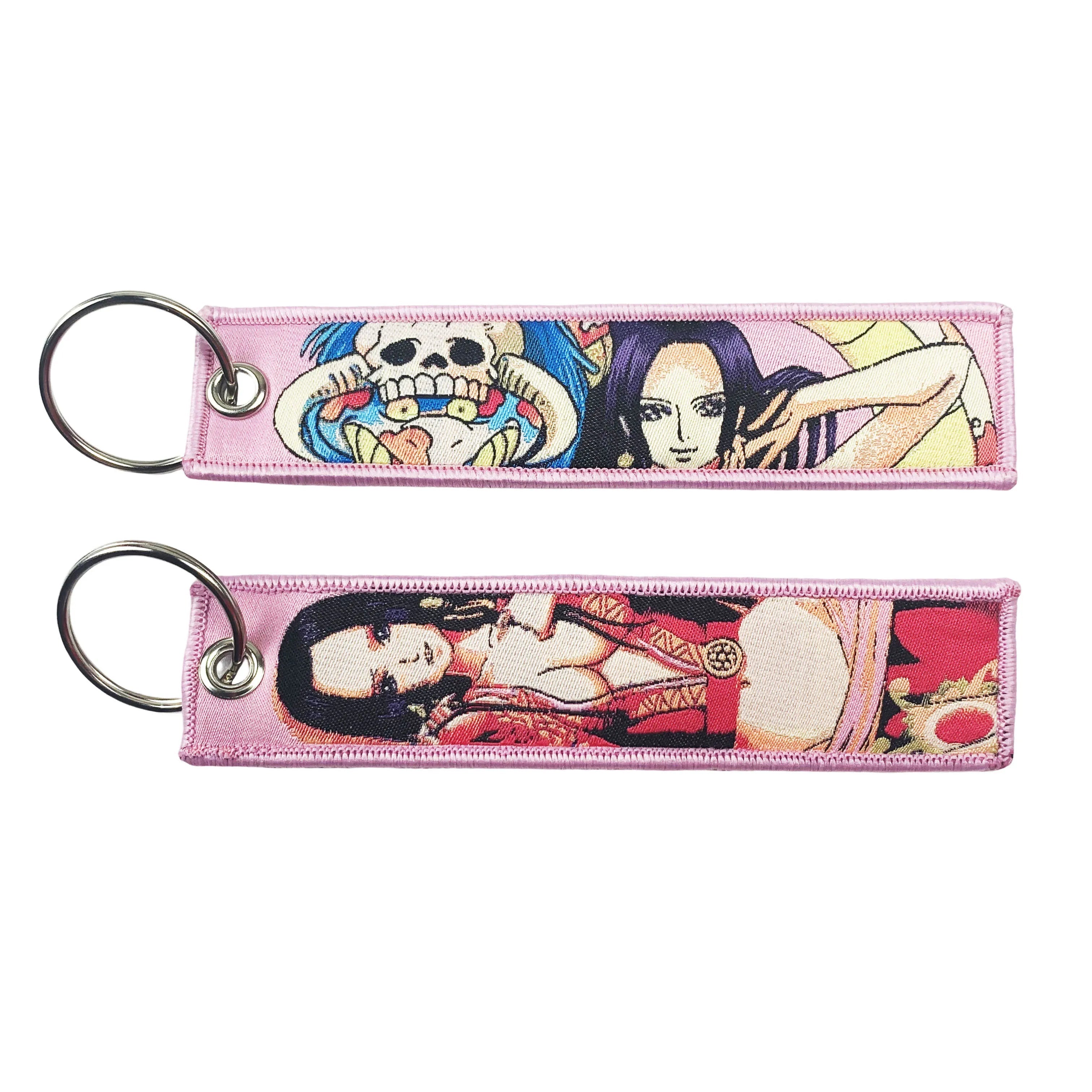 Porte-clés Anime une pièce avec mignon Jet Manga brodé, étiquette de clé à la mode pour accessoire de bijoux, porte-anneau, cadeau pour les Fans d'anime GEAR GLOW