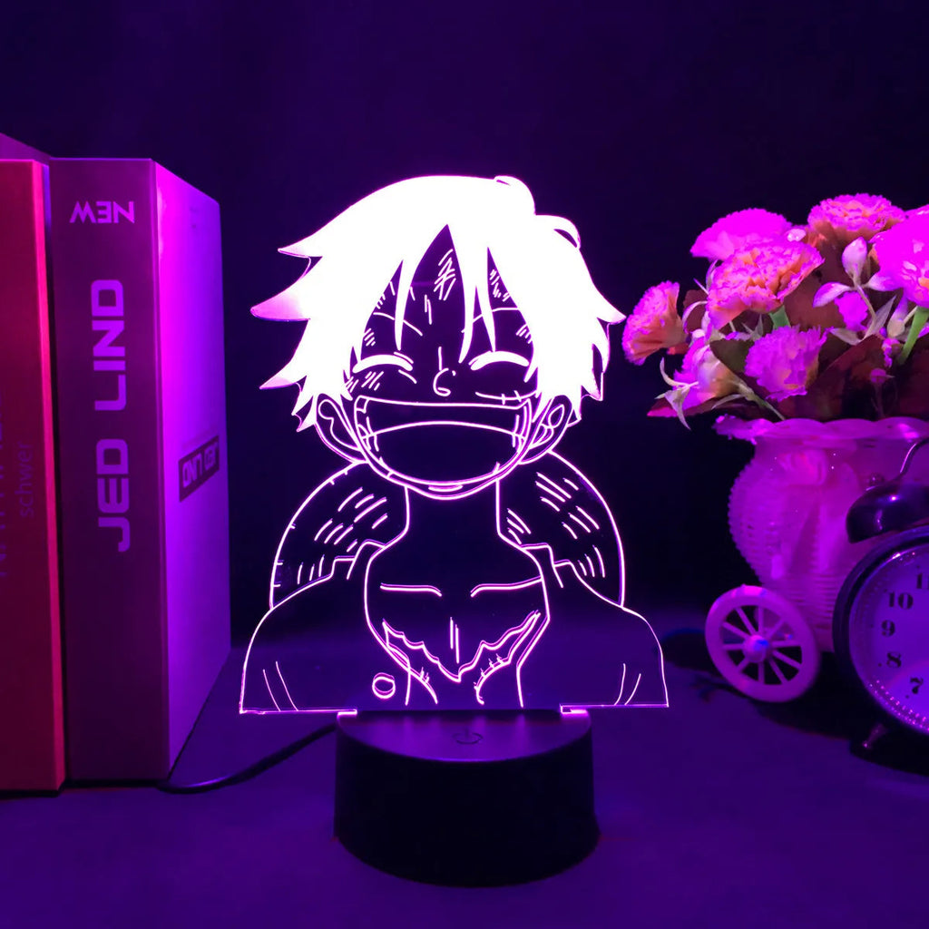 Anime une pièce voulait carte figurines d'action singe D Luffy Led acrylique support veilleuse pour enfants enfant Cool cadeau d'anniversaire GEAR GLOW