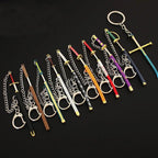 Mini épée de la série Roronoa Zoro, 9cm, avec chaîne Anti-perte, périphériques d'anime OP, Basil Hawkins, porte-clés en métal, cadeau pour les Fans GEAR GLOW