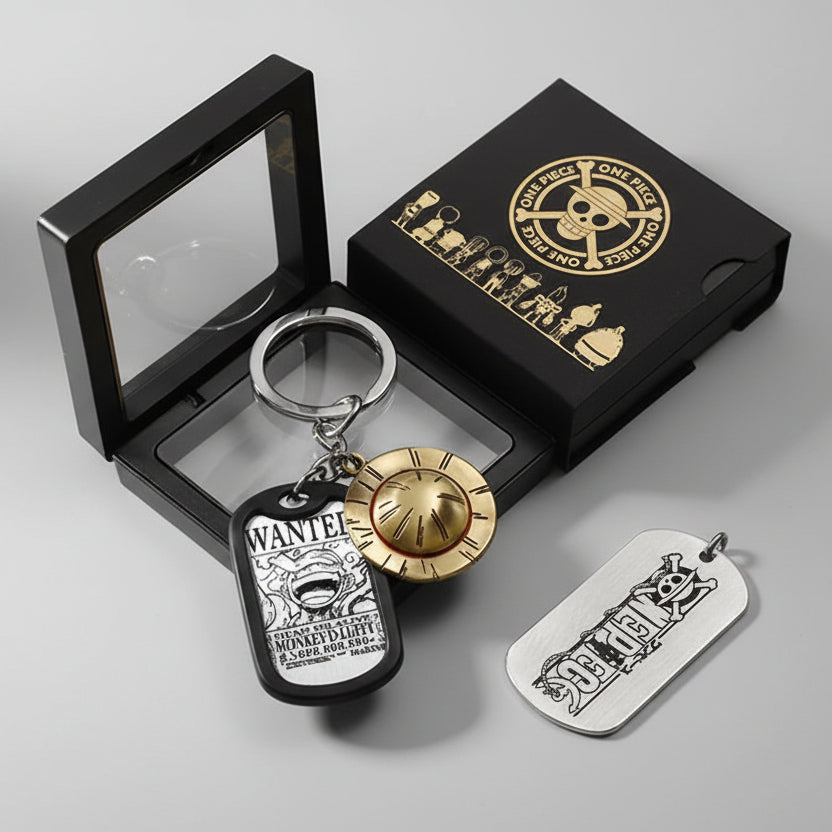 Nouveau Porte-clés Personnalisé One Piece Luffy Ace Chapeau de Paille, Pendentif Créatif d'Animation, Porte-clés Mignon pour Couple, Pendentif pour Sac ou Vêtements, Cadeau GEAR GLOW