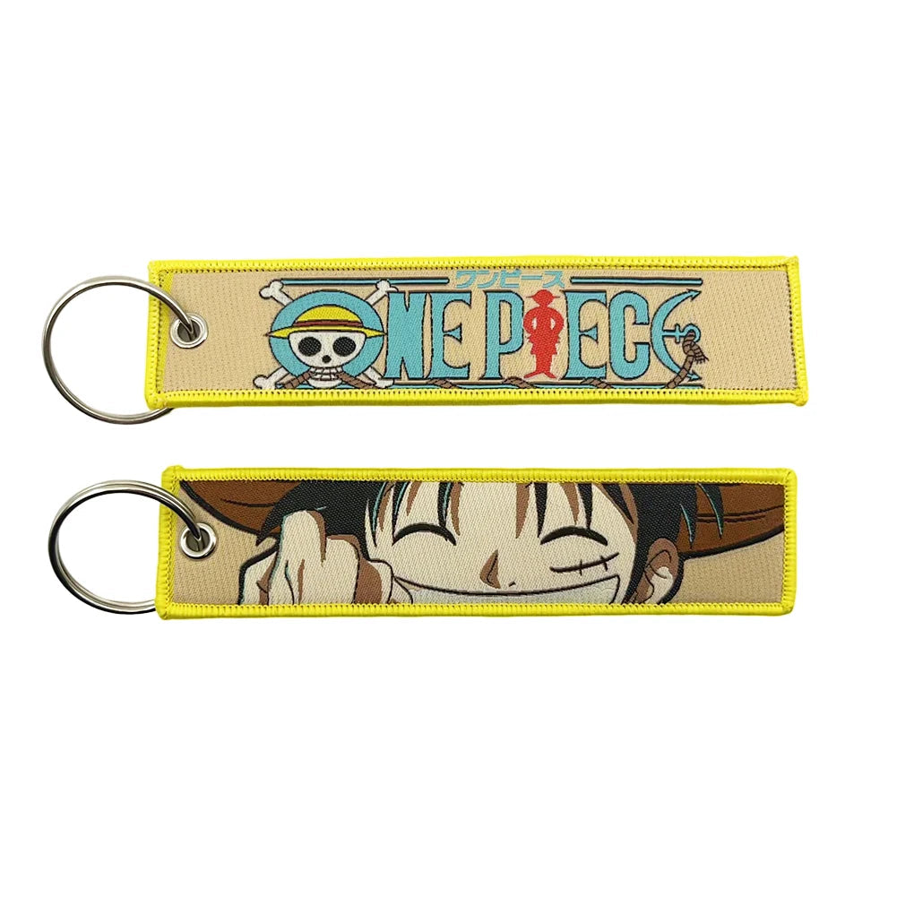 Porte-clés Anime une pièce avec mignon Jet Manga brodé, étiquette de clé à la mode pour accessoire de bijoux, porte-anneau, cadeau pour les Fans d'anime GEAR GLOW