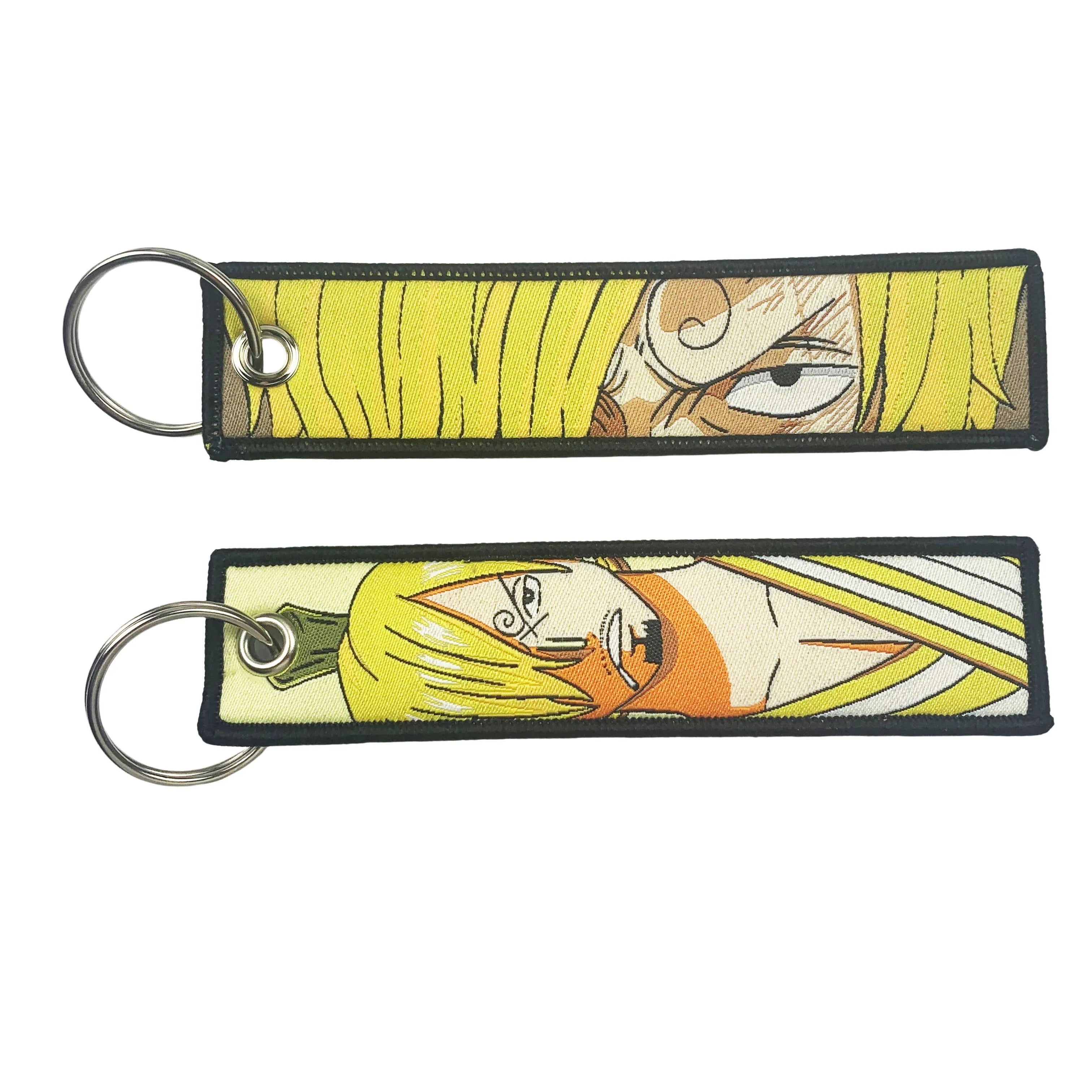 Porte-clés Anime une pièce avec mignon Jet Manga brodé, étiquette de clé à la mode pour accessoire de bijoux, porte-anneau, cadeau pour les Fans d'anime GEAR GLOW