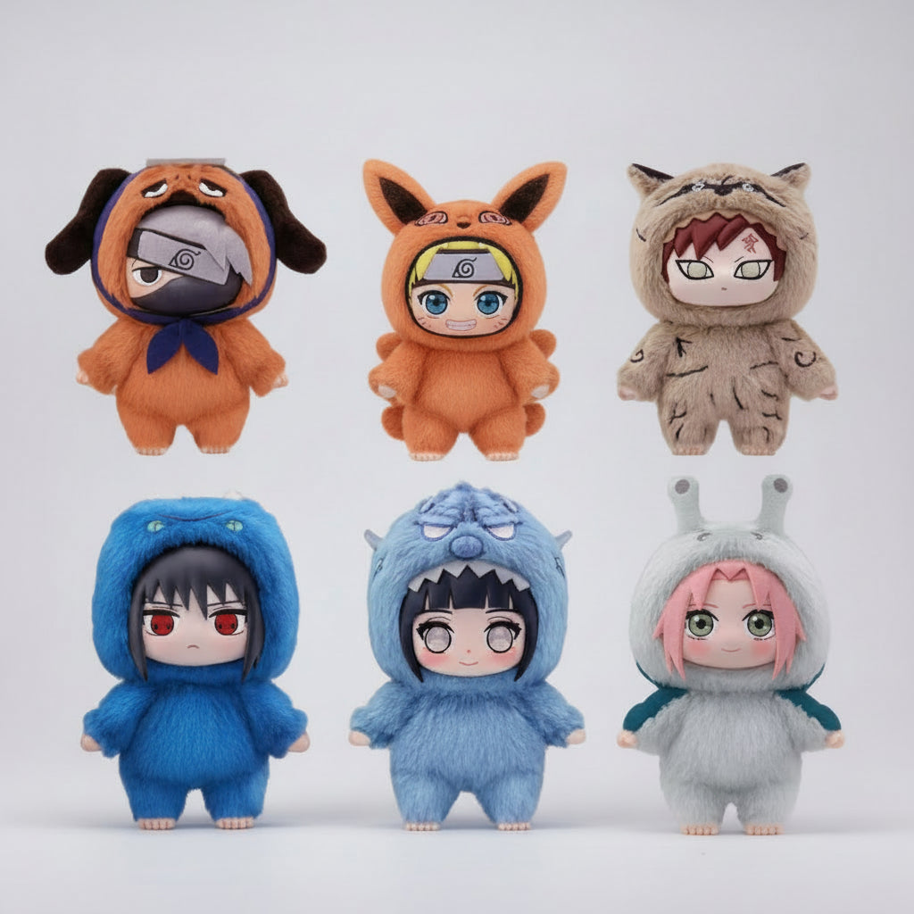 CHAUD! Shippuden Beast Party Series mignon en peluche poupée jouet dessin animé sac à dos pendentif Anime périphérique boîte-cadeau Naruto aveugle boîte cadeau GEAR GLOW
