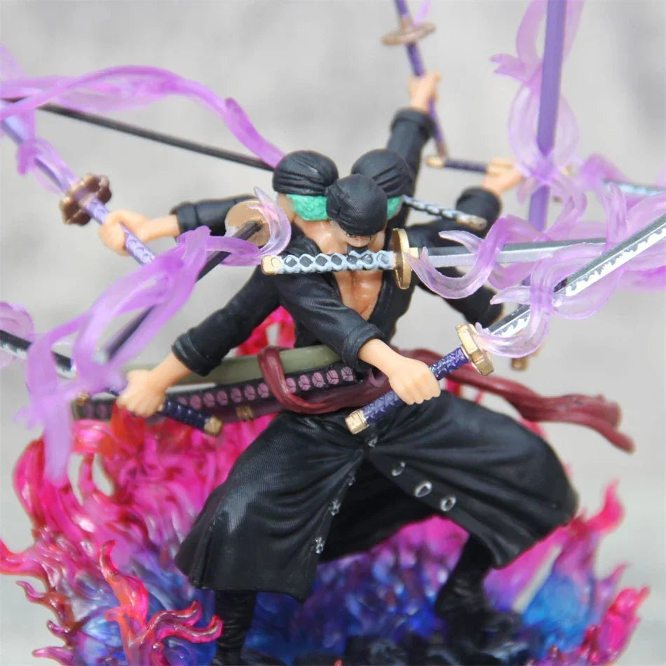 Une pièce Zoro figurine Anime Figure Asura Roronoa Zoro Statue figurine Collection modèle jouet pour noël Collection Gitf GEAR GLOW