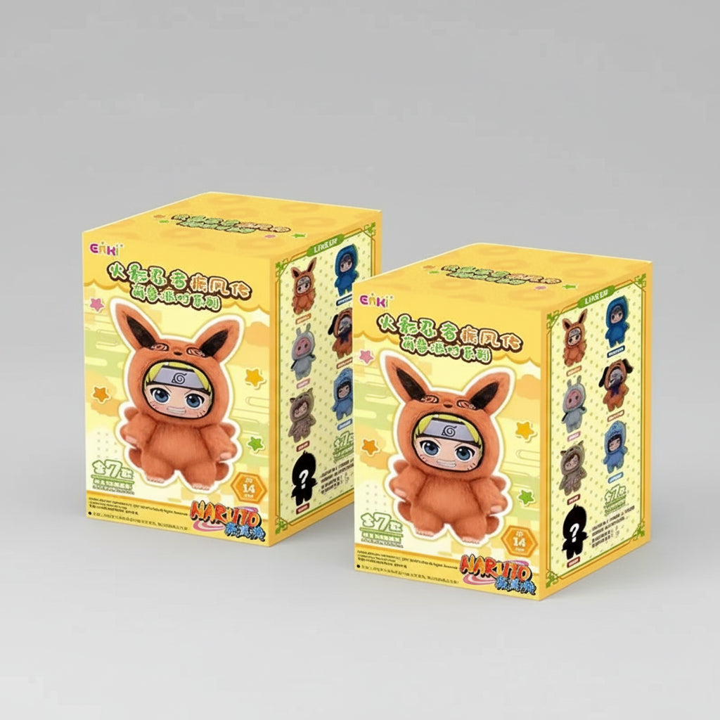 CHAUD! Shippuden Beast Party Series mignon en peluche poupée jouet dessin animé sac à dos pendentif Anime périphérique boîte-cadeau Naruto aveugle boîte cadeau GEAR GLOW