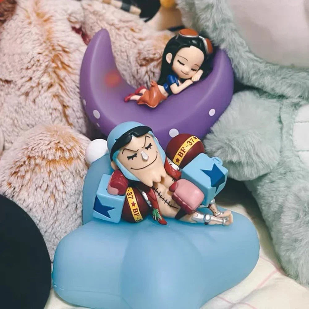 Une pièce boîte aveugle figurines veilleuse Luffy Zoro Nami Sanji Chopper doux rêve lumineux ornement Anime boîte Surprise cadeau jouet GEAR GLOW