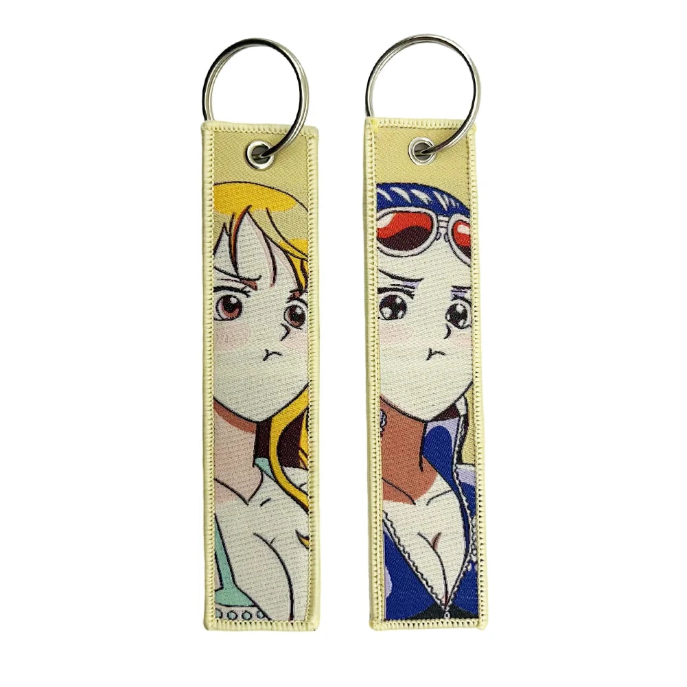 Porte-clés Anime une pièce avec mignon Jet Manga brodé, étiquette de clé à la mode pour accessoire de bijoux, porte-anneau, cadeau pour les Fans d'anime GEAR GLOW