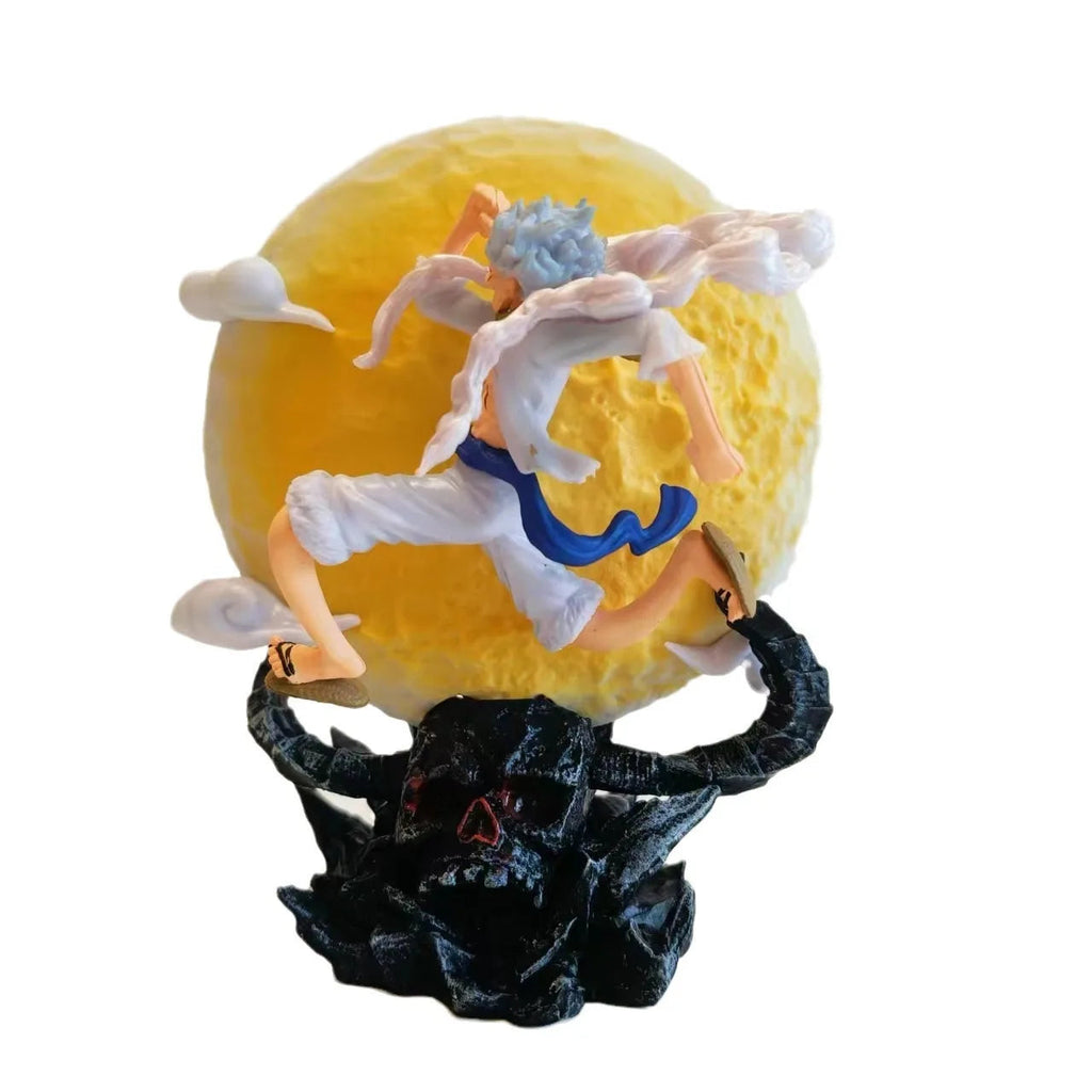 Figurine d'anime One Piece de 12 cm, fée de la lune Nika Monkey D Luffy Gear 5 avec lumière lunaire, figurine d'action, modèle de collection, jouets GEAR GLOW