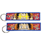 Porte-clés Anime une pièce avec mignon Jet Manga brodé, étiquette de clé à la mode pour accessoire de bijoux, porte-anneau, cadeau pour les Fans d'anime GEAR GLOW