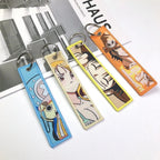 Porte-clés Anime une pièce avec mignon Jet Manga brodé, étiquette de clé à la mode pour accessoire de bijoux, porte-anneau, cadeau pour les Fans d'anime GEAR GLOW