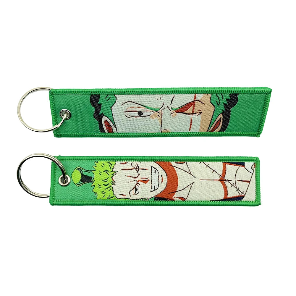 Porte-clés Anime une pièce avec mignon Jet Manga brodé, étiquette de clé à la mode pour accessoire de bijoux, porte-anneau, cadeau pour les Fans d'anime GEAR GLOW