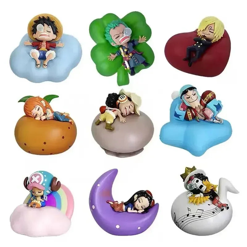 Une pièce boîte aveugle figurines veilleuse Luffy Zoro Nami Sanji Chopper doux rêve lumineux ornement Anime boîte Surprise cadeau jouet GEAR GLOW