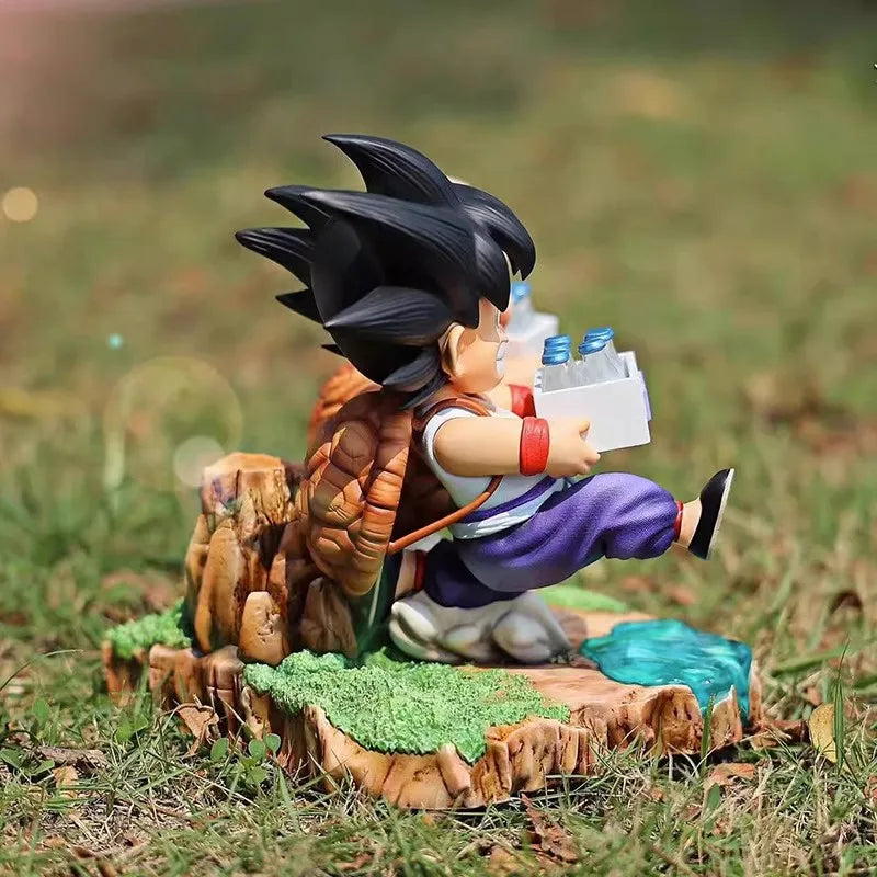 15CM Dragon Ball Anime Figure Son Goku et Krillin lait livraison modèle figurines d'action périphérie poupée PVC modèle cadeaux jouets GEAR GLOW