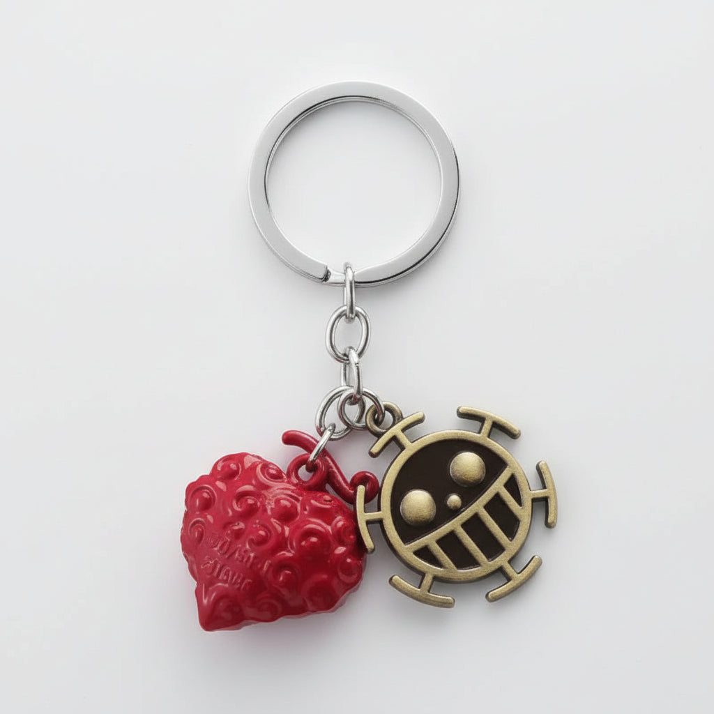 Porte-clés en métal Anime One Piece, porte-clés Luffy ZanLaw, porte-clés SAFFruit, pendentif créatif, porte-clés de voiture, décoration de mode, cadeaux de charme GEAR GLOW