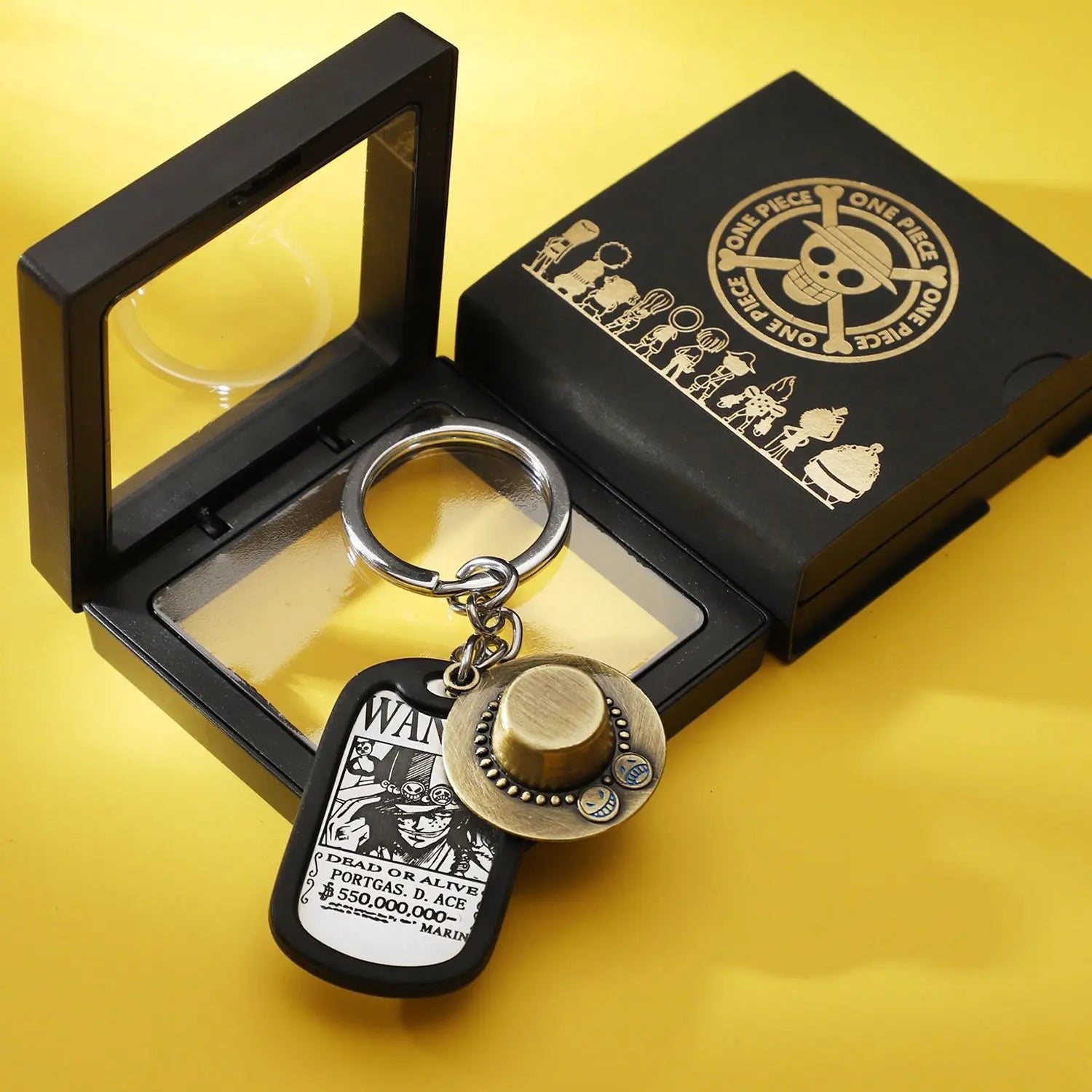 Nouveau Porte-clés Personnalisé One Piece Luffy Ace Chapeau de Paille, Pendentif Créatif d'Animation, Porte-clés Mignon pour Couple, Pendentif pour Sac ou Vêtements, Cadeau GEAR GLOW