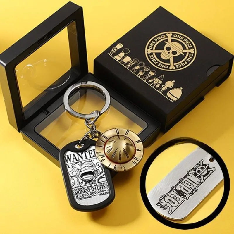 Nouveau Porte-clés Personnalisé One Piece Luffy Ace Chapeau de Paille, Pendentif Créatif d'Animation, Porte-clés Mignon pour Couple, Pendentif pour Sac ou Vêtements, Cadeau GEAR GLOW