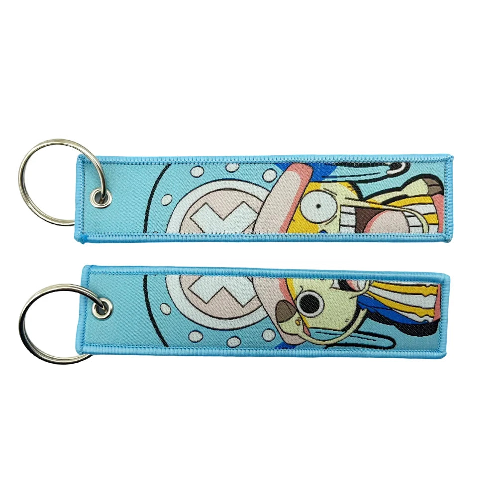 Porte-clés Anime une pièce avec mignon Jet Manga brodé, étiquette de clé à la mode pour accessoire de bijoux, porte-anneau, cadeau pour les Fans d'anime GEAR GLOW