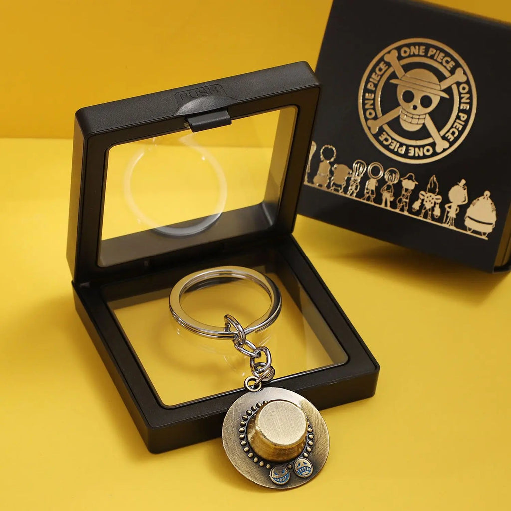 Nouveau Porte-clés Personnalisé One Piece Luffy Ace Chapeau de Paille, Pendentif Créatif d'Animation, Porte-clés Mignon pour Couple, Pendentif pour Sac ou Vêtements, Cadeau GEAR GLOW